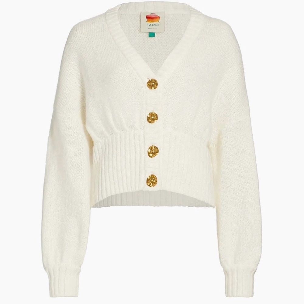 Farm Rio
Ribbed Goldtone-Buttoned Cardigan - Picture 2 of 10